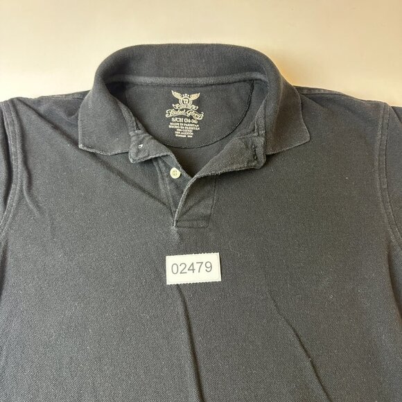 Faded Glory Polo Shirt Mens Small Black Short Sleeve Casual Cotton Classic Fit - Picture 2 of 7